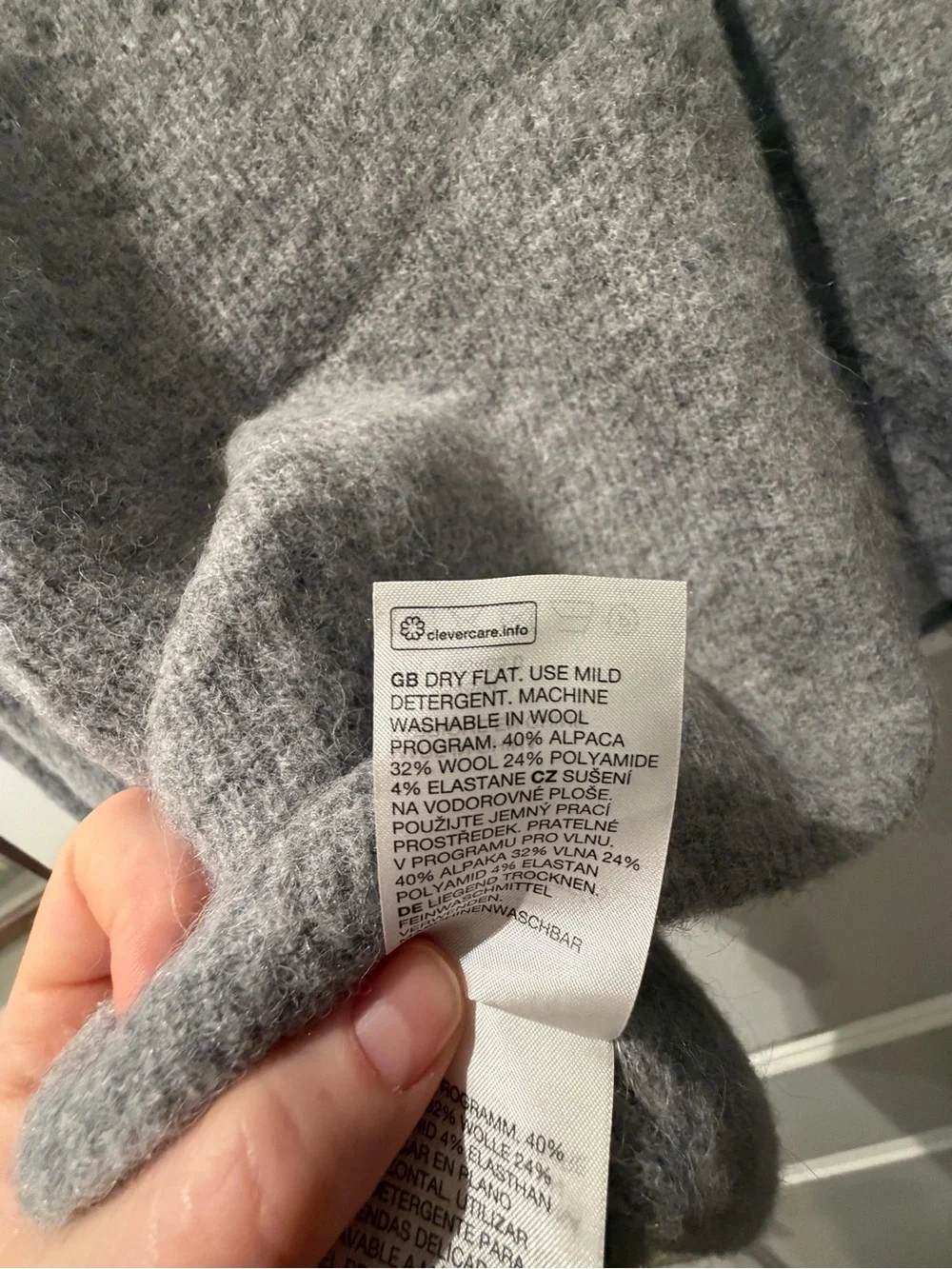 &Other Stories Grey Alpaca-Blend Button-Front Women’s Cardigan